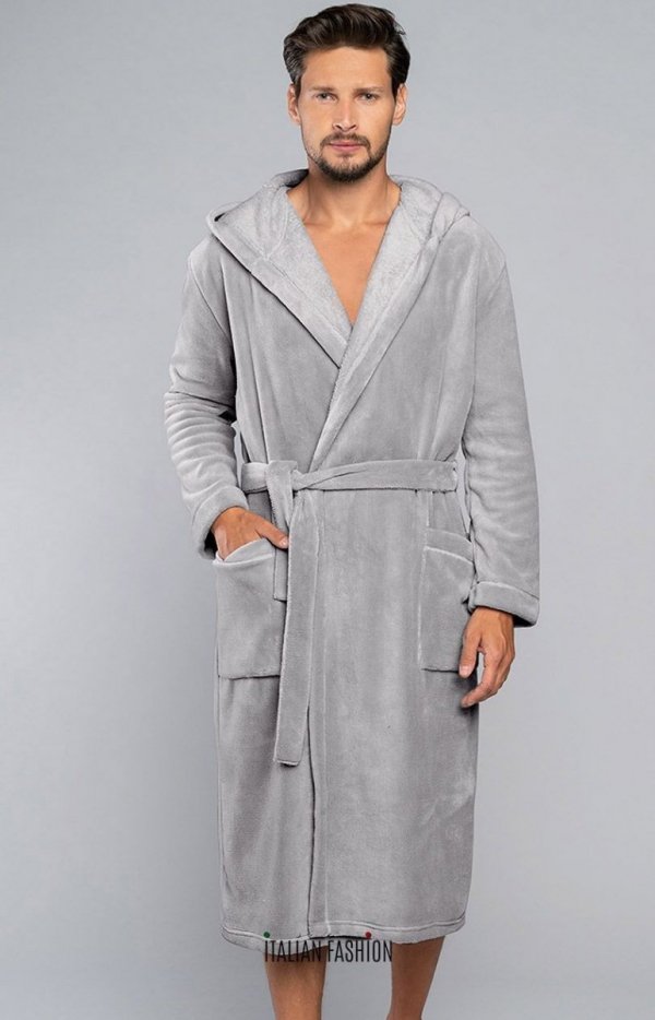 Italian Fashion Mimas szlafrok męski szary-1