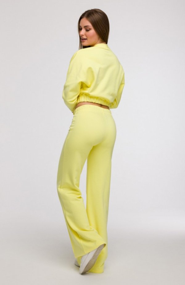 Bewear B296 spodnie dresowe z przeszyciami cytrynowe tyl