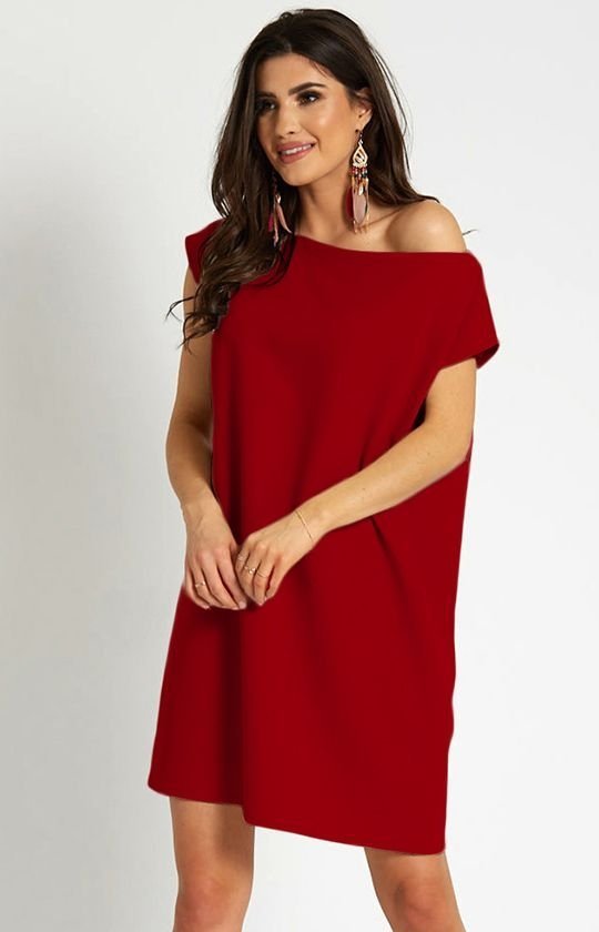 Wiązana sukienka Valencia czerwona 297-1