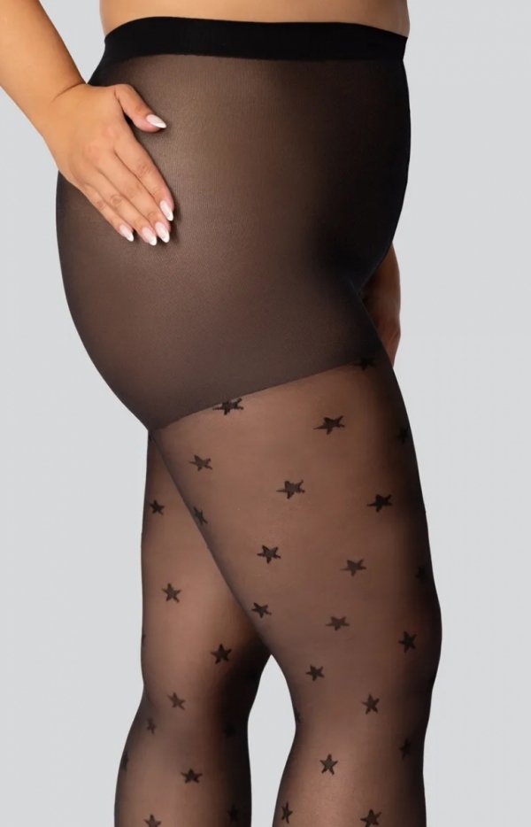Mona rajstopy damskie Queen Size gwiazdki Star 30 DEN-1