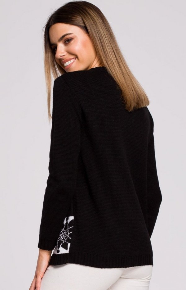 Świąteczny sweter czarny renifer MXS04 TYŁ