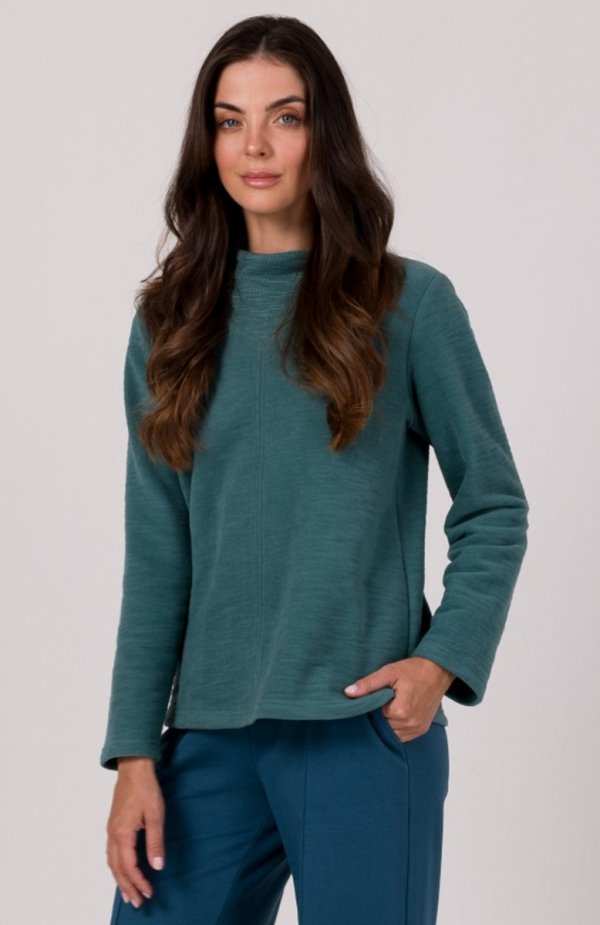 Bewear B268 bluza z wysokim kołnierzem turkusowa 