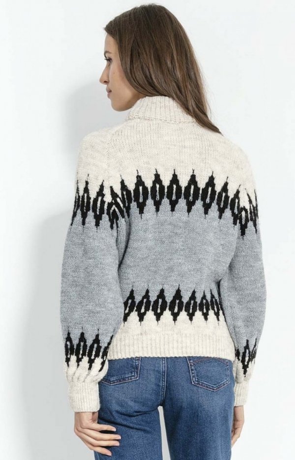 Norweski beżowy sweter damski F851 tył