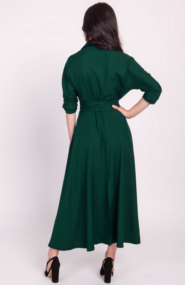 Sukienka długa zielona SUK172 tył