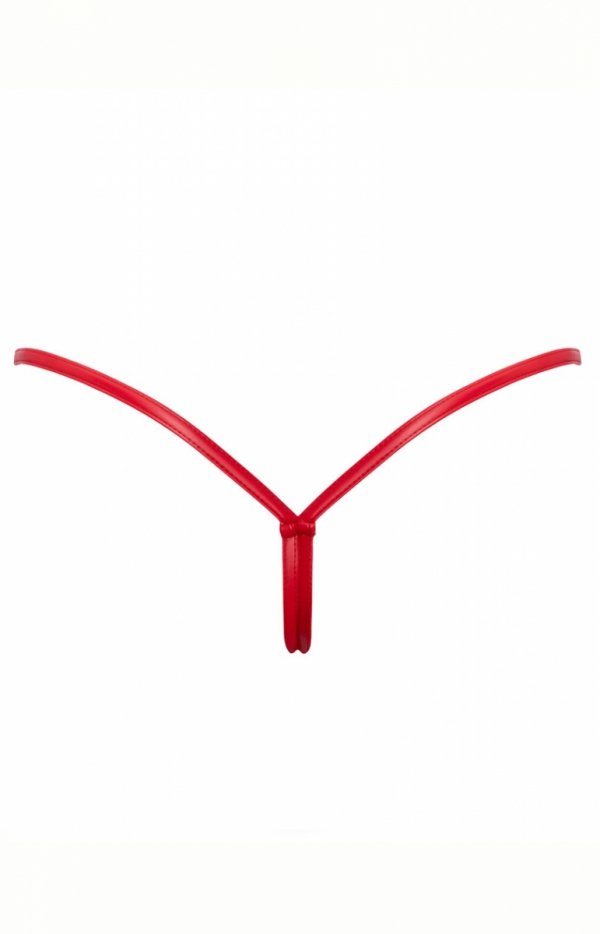 Noir P013 Powerwetlook czerwone stringi tył