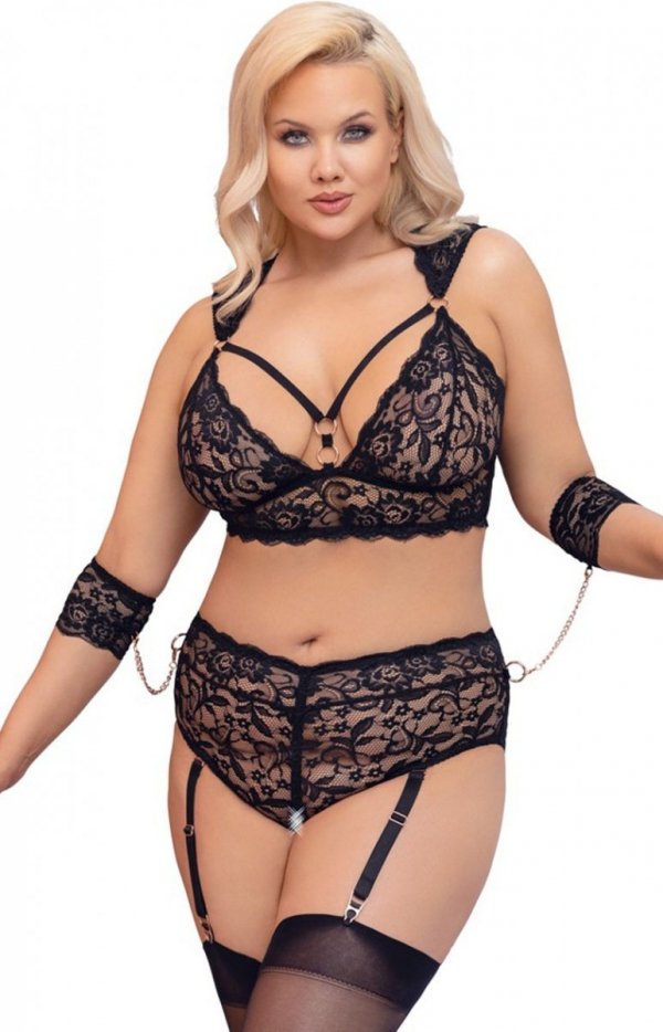 Cottelli Claris trzyczęściowy komplet plus size-1