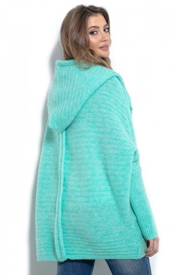 Oversizowy sweter z kapturem F960