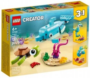 LEGO Creator 31128 Delfin i Żółw 3w1 Konik Morski Ślimak Ryba 137 klocki 6+