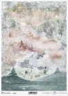 Papel decoupage con vista a la montaña en invierno*Decoupage-Papier mit Winterbergblick*Декупаж с зимним видом на горы