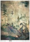Nieodkryty magiczny świat - smok, zamek, jajo. pełnia, łąka, las, świat baśni, bajki o smokach,