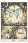 motyl, ćma na zegarze, Bialy Królik, zegar, Alicja, dziewczynka trzymająca zegar*butterfly, moth on clock, White Rabbit, clock, Alice, girl holding clock*Schmetterling, Motte auf Uhr, Weißes Kaninchen, Uhr, Alice, Mädchen hält Uhr*mariposa, polilla en rel
