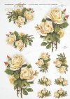 tea bright roses in bouquets. Slightly yellow roses, different sizes, rose, roses