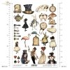 Baśniowe elementy, szachy, Alicja, dziewczynka, Kapelusznik, symbole kart, Biały Królik, kapelusz, karty, zegarek, filiżanka, flaming, gąsienica*Fairy tale elements, chess, Alice, girl, Hatter, card symbols, White Rabbit, hat, cards, watch, cup, flamingo,