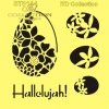 ST0144 - ozdobne wielkanocne jajka, pisanki, napis 'Hallelujah!'