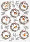 wieńce z rudzikami*wreaths with robins*Kränze mit Rotkehlchen*corona de flores con petirrojo