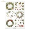 zimowe wianki, wianek, wieniec, wieńce, Winter Wreath, szyszka, szyszki, żołędzie, dąb, ostrokrzew, rośliny 3D, 3D efekt, winter garland, wreath, wreaths, Winter Wreath, pinecone, pinecones, acorns, oak, holly, 3D plants, 3D effect, Wintergirlande