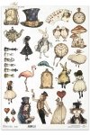 Baśniowe elementy, szachy, Alicja, dziewczynka, Kapelusznik, symbole kart, Biały Królik, kapelusz, karty, zegarek, filiżanka, flaming, gąsienica*Fairy tale elements, chess, Alice, girl, Hatter, card symbols, White Rabbit, hat, cards, watch, cup, flamingo,