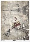vintage, retro, kwiat, rower, damka, kosz z kwiatami, dekor, ornament, motyl, ćma, Paryż, Wieża Eifla, R725, flower, bicycle, basket of flowers, decor, ornament, butterfly, moth, Paris, Eifel Tower, Blume, Fahrrad, Blumenkorb, Dekor, Ornament, Schmetterli
