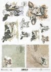 Pascua decoupage papel, granja feliz, vacas*Ostern-Decoupagepapier, glücklicher Bauernhof, Kühe*Пасхальная бумага для декупажа, счастливая ферма, коровы
