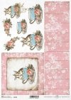 Pascua, Vintage, conejitos en una taza, tablas, flores, rosas*Ostern, Vintage, Hasen in einer Tasse, Bretter, Blumen, Rosen*Пасха, винтаж, зайчики в чашке, доски, цветы, розы