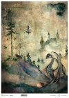 Nieodkryty magiczny świat - smok, zamek, jajo. pełnia, łąka, las, świat baśni, bajki o smokach,
