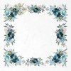 Zestaw papierów ryżowych ITD - RSM018 * akwarelowe, niebieskie kompozycje kwiatowe