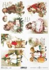 children, Santa Claus, Christmas decorations, Christmas, winter, retro, Christmas tree, R775