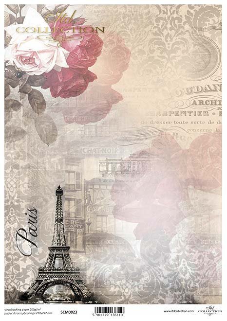 scrapbooking paper SCM0023 * scrapbooking papeers, Vintage, Paris