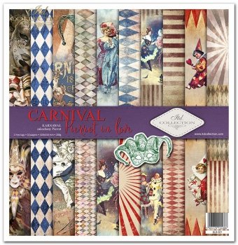 Set von Papieren für Scrapbooking SLS-021 ''Karneval - Pierrot verliebt''