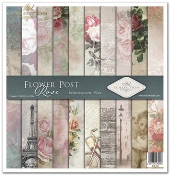 Set von Papieren für Scrapbooking SLS-068 Flower Post - Rose