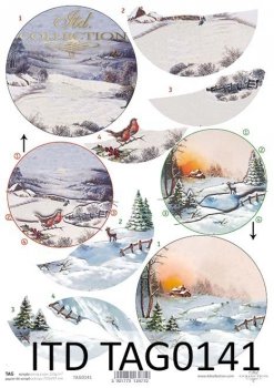 Scrapbooking Papier für Weihnachtskugeln TAG0141