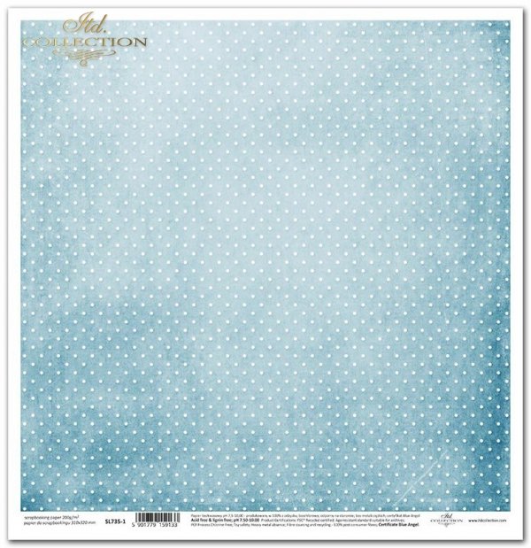 Seria Kropki w stylu retro - kropki, kropeczki, tło w kropki, brudny błękit * Retro polka dots series - dots, polka dots, polka dot background, dirty blue