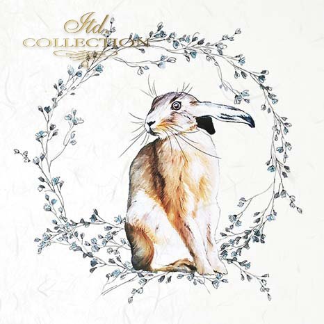 zające z roślinnymi wieńcami*hares with floral wreaths*Hasen mit Blumenkränzen*liebres con coronas de flores