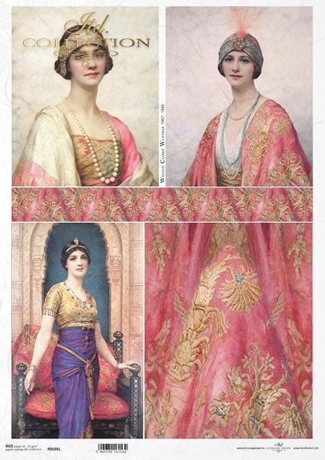 Malarstwo Williama Clarke Wontner, kobiety w orientalnych ubraniach, portrety