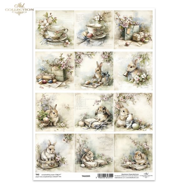 Wielkanoc, zając, królik, vintage, retro, akwarela, wiosna, sielski, wiejski, ilustracja, zwierzęta, kwiaty*Easter, hare, rabbit, vintage, retro, watercolor, spring, idyllic, rustic, illustration, animals, flowers