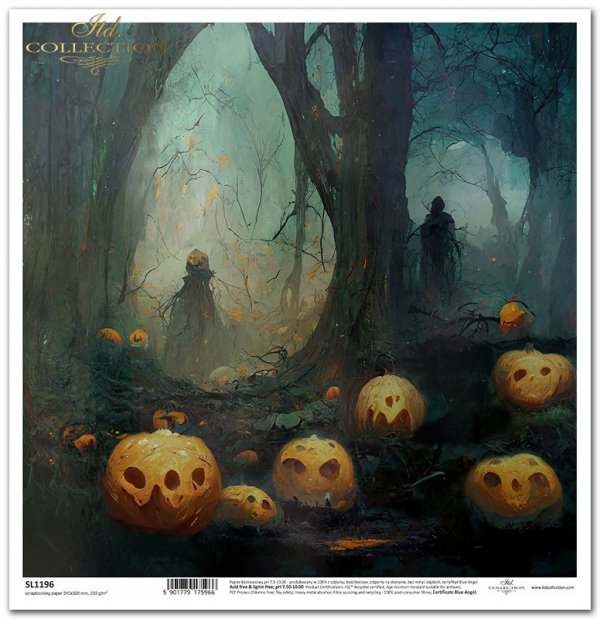 Seria Halloween - mroczny las, dynie, zjawy, tajemniczy las*Series - Halloween - dark forest, pumpkins, ghosts, mysterious forest*Serie - Halloween - dunkler Wald, Kürbisse, Gespenster, geheimnisvoller Wald*Serie - Halloween - bosque oscuro, calabazas, fa