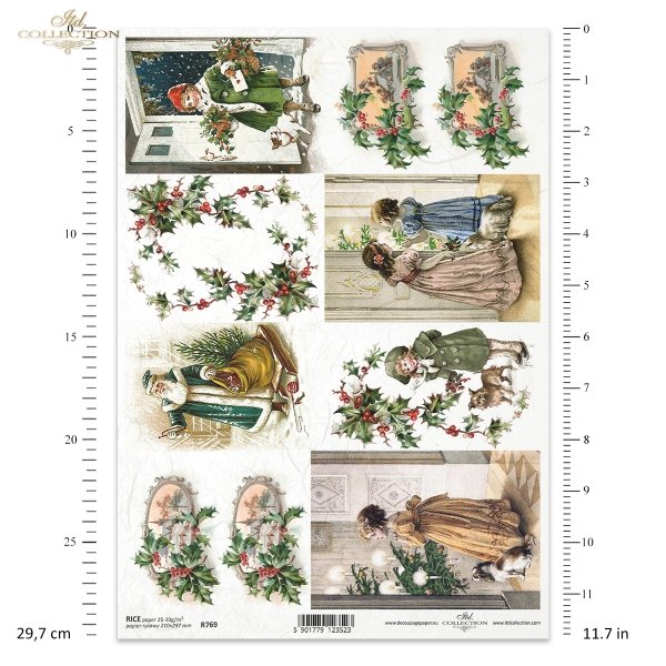 Boże Narodzenie, świąteczne dekoracje, retro, Mikołaj, prezenty, dziecko, dzieci, pies, choinka, ostrokrzew, zimowy obrazek, R769, Christmas, Christmas decorations, retro, Santa Claus, presents, child, children, dog, Christmas tree, holly, winter picture,