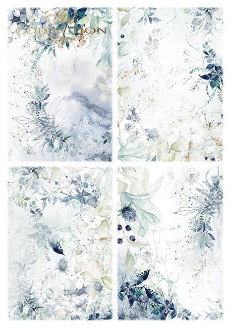 Papiery do scrapbookingu w zestawach - Kraina lodowej porcelany * Set of scrapbooking papers - The land of ice porcelain