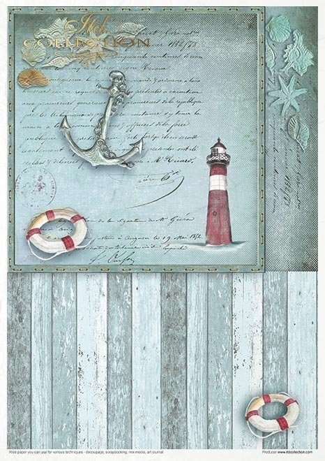 Zestaw kreatywny na papierze ryżowym Opowieść morska * Creative set on rice paper Sea Stories