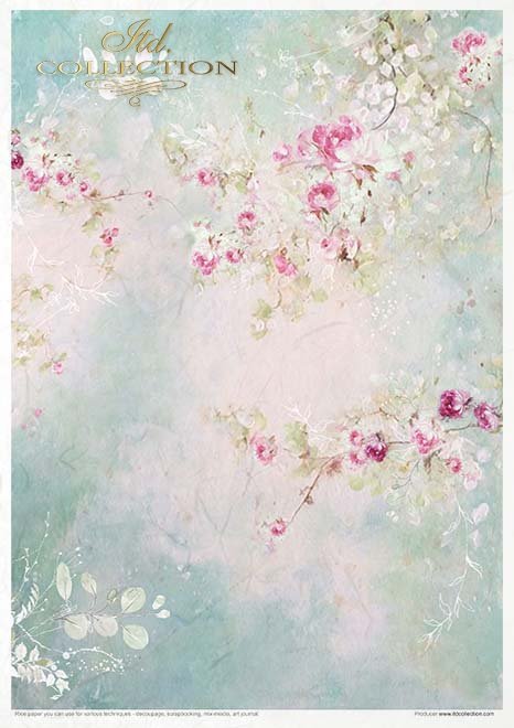 Zestaw kreatywny na papierze ryżowym - Wiosenne Shabby Chic * Creative set on rice paper - Shabby Chic for Spring