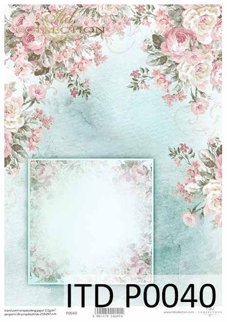 papier decoupage kompozycje kwiatowe, ozdobne ramki*decoupage paper flower arrangements, decorative frame