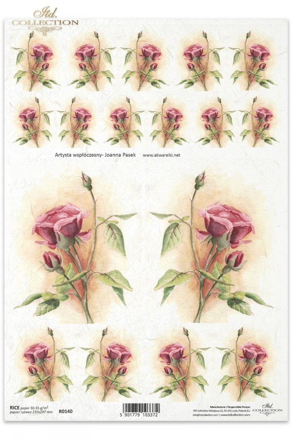 kwiat, akwarela, róże, róża, pąki, kwiaty, róż, ogród, Joanna Pasek, R140, flowers, watercolor, roses, rose, buds, flower, flores, acuarelas, capullos y flores rosas, Joanna Pasek , Blumen, Aquarell, Rosen, Knospen