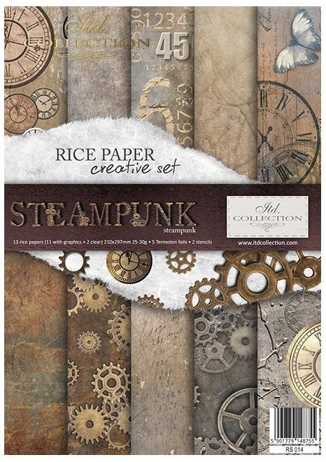 Zestaw kreatywny na papierze ryżowym - Steampunk * Creative set on rice paper - Steampunk