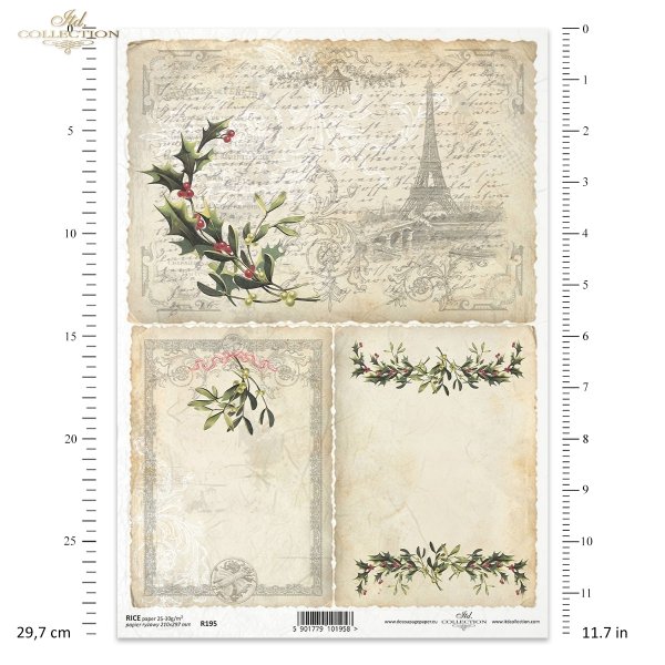 decoupage-scrapbooking-mixed-media-Paris-Eiffel-Tower-winter