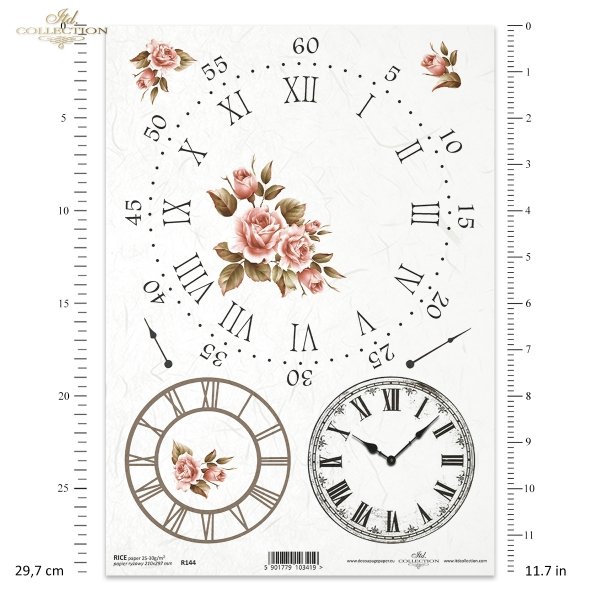 decoupage-papier-ryżowy-zegar-cyferblat-tarcza-zegarowa-R0144
