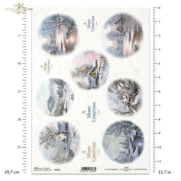 Christmas tree baubles, winter views, snow-covered, cottages, churches, inscriptions A Merry Christmas, sun on snow, ice, landscapes, rural architecture, Christbaumkugeln, Winter, Winteransichten