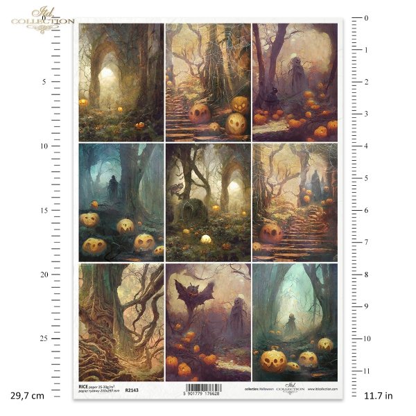 Halloween Series, Seria Halloween, mroczny las, zjawa, zjawy, dynie, tajemniczy las, drzewa, lasy, leśny, rośliny, puszcza, bór, knieja, pajęczyna, pajęczyny, miniatura, miniatury, mysterious forest, phantom, ghosts, pumpkins, mysterious