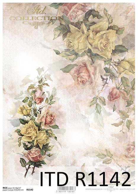 papier decoupage kwiaty, róże*Paper decoupage flowers, roses