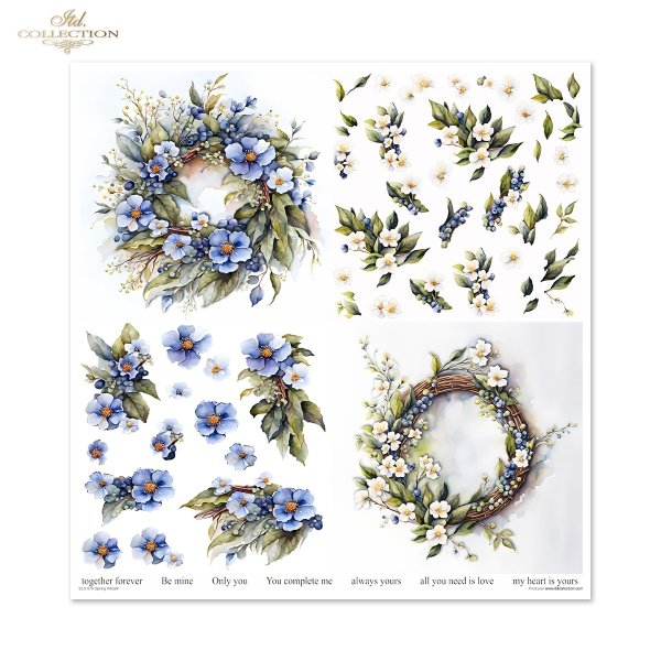 Set von Papieren für Scrapbooking SLS-076 Spring Wreath