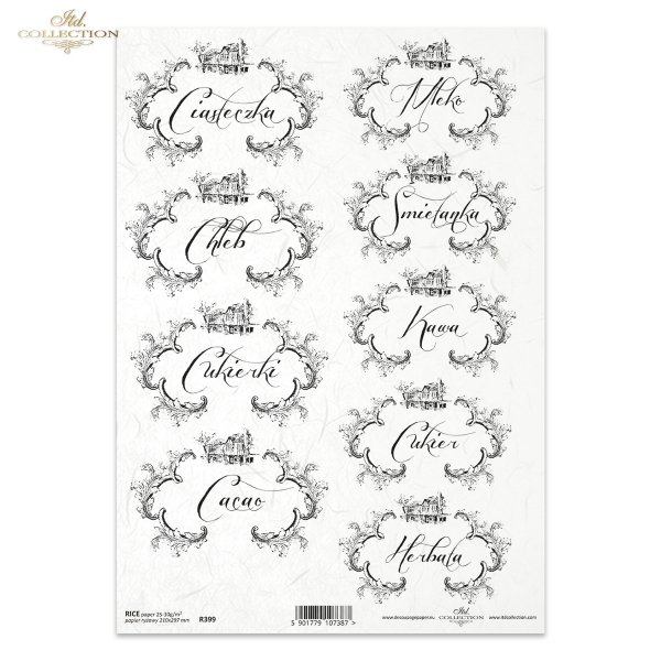 kitchen, inscriptions, ornaments, cookies, milk, bread, cream, candies, coffee, cacao, sugar, R399